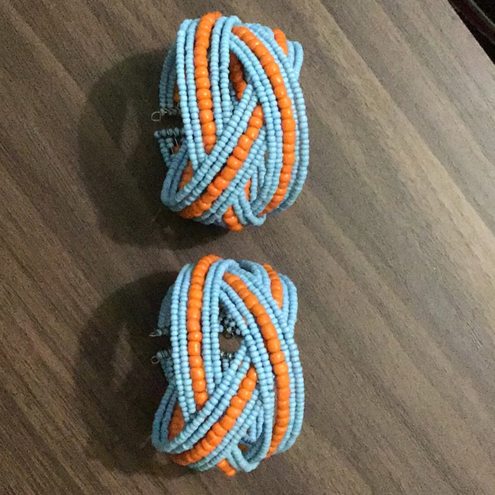 Beaded bracelets.